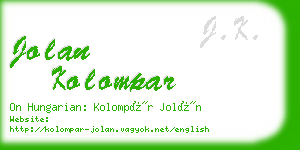 jolan kolompar business card